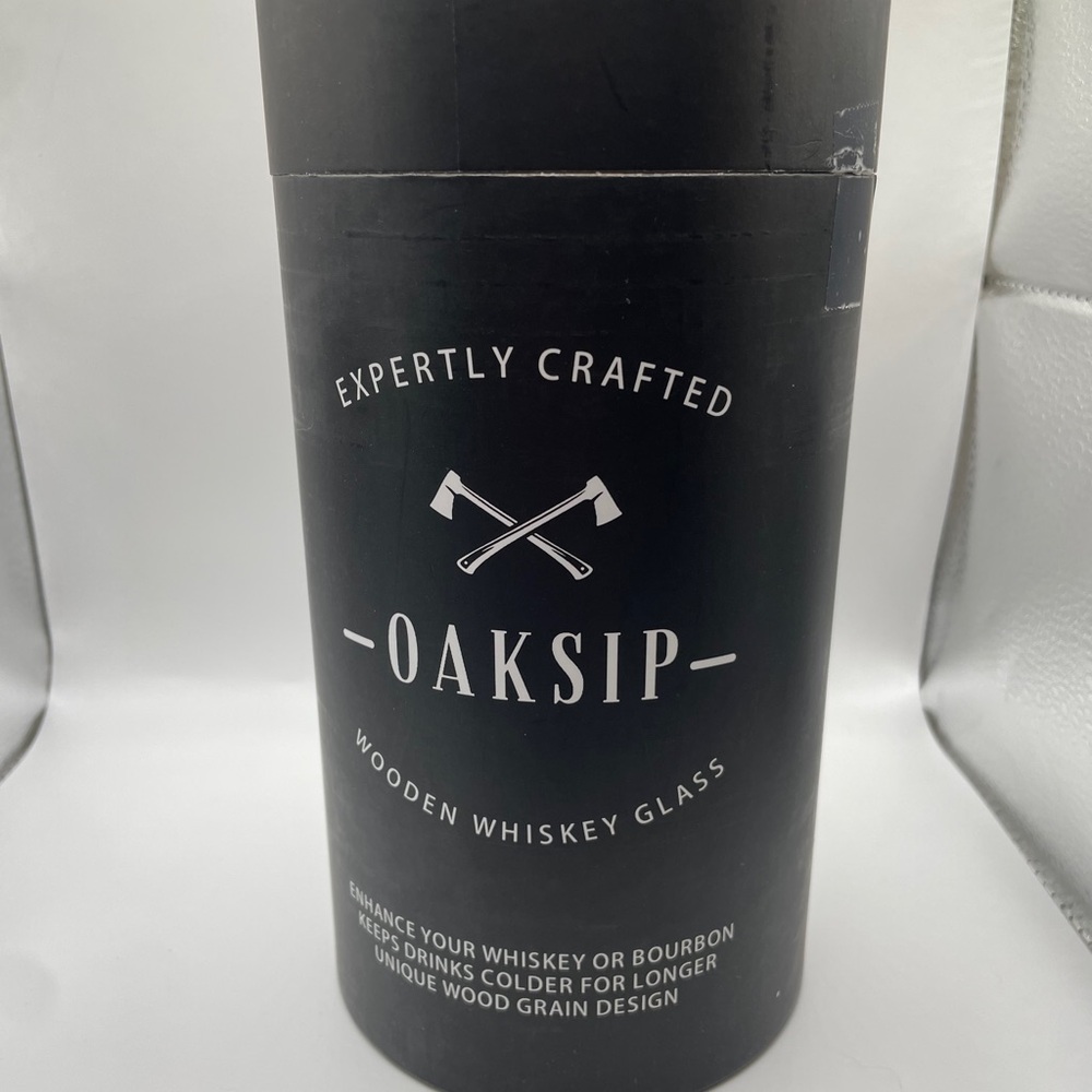 Oaksip Charred Wooden Bourbon Drinking Glass Bourbon Gifts for Men- 2 Cups